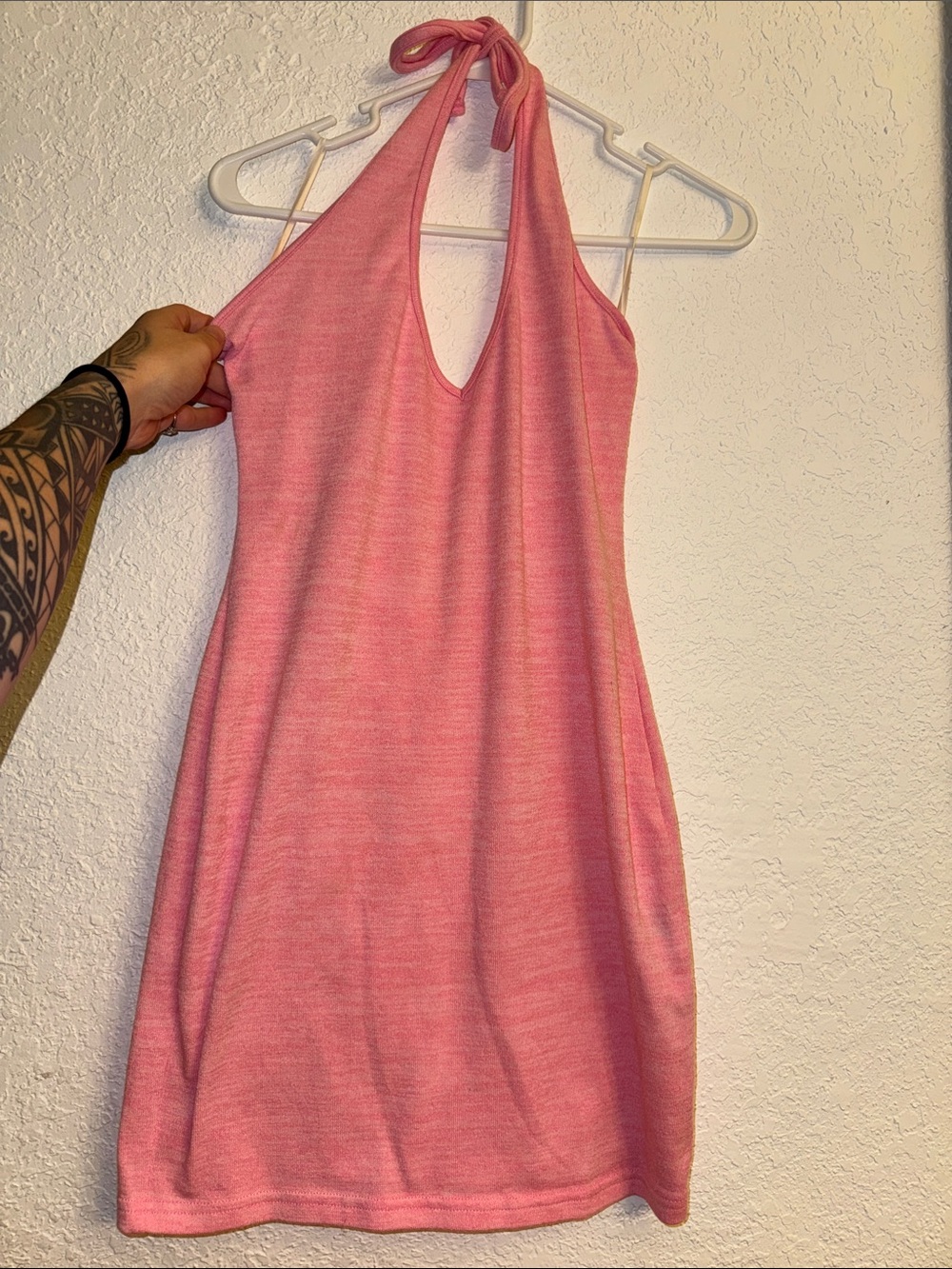 SHEIN Pink Halter Mini Dress
